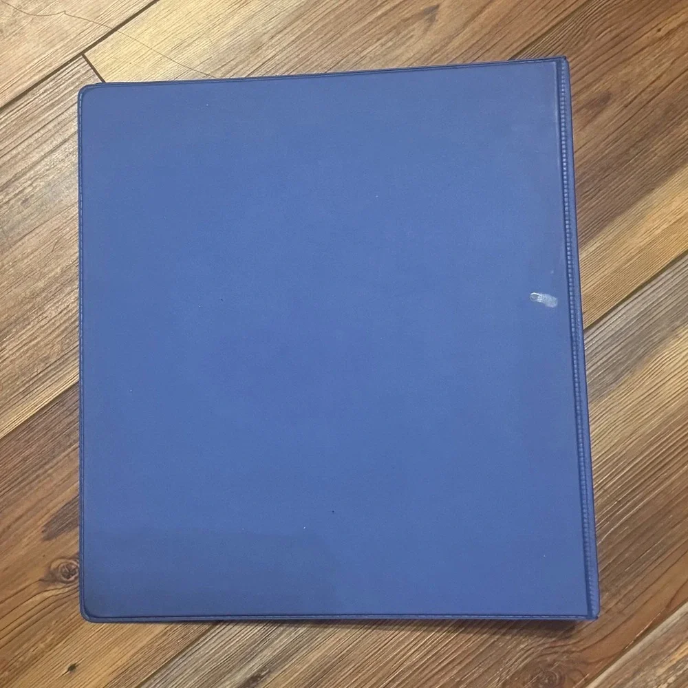 Vtg 90s Nike 3 Ring Binder Blue/White Futura Logo Swoosh School Office Supplies